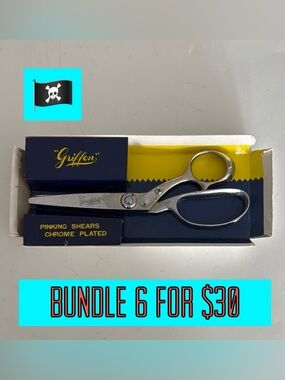 🏴‍☠️6 for $30🏴‍☠️ Griffon Pinking Shears Chrome Plated